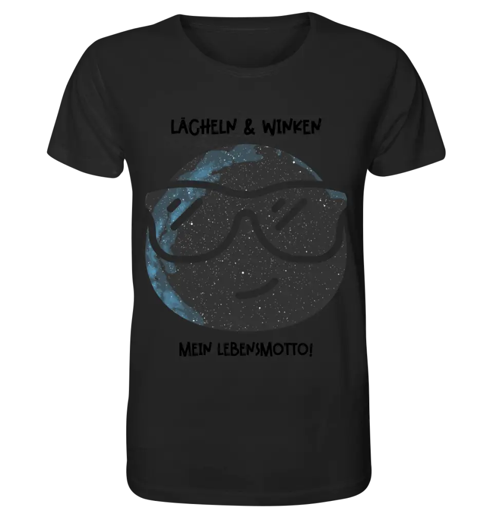 Echte Sternkarte als Emoticon mit Sonnenbrille + Text • Unisex Premium T-Shirt XS-5XL aus Bio-Baumwolle für Damen & Herren • Exklusivdesign • personalisiert