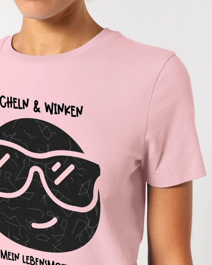 Echte Sternkarte als Emoticon mit Sonnenbrille + Text • Ladies Premium T-Shirt XS-2XL aus Bio-Baumwolle für Damen • Exklusivdesign • personalisiert