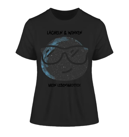 Real star map as emoticon with sunglasses + text • Ladies Premium T-Shirt XS-2XL made of organic cotton for women • Exclusive design • personalized