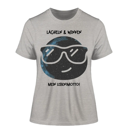 Real star map as emoticon with sunglasses + text • Ladies Premium T-Shirt XS-2XL made of organic cotton for women • Exclusive design • personalized