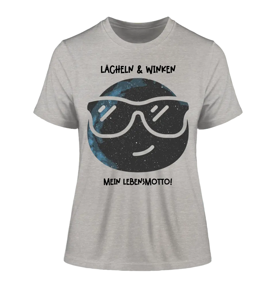 Echte Sternkarte als Emoticon mit Sonnenbrille + Text • Ladies Premium T-Shirt XS-2XL aus Bio-Baumwolle für Damen • Exklusivdesign • personalisiert