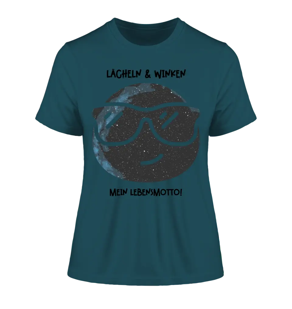 Real star map as emoticon with sunglasses + text • Ladies Premium T-Shirt XS-2XL made of organic cotton for women • Exclusive design • personalized