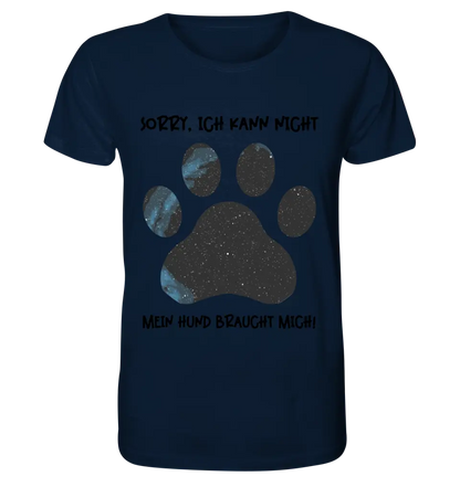 Echte Sternkarte als Hundepfote + Text • Hund • Unisex Premium T-Shirt XS-5XL aus Bio-Baumwolle für Damen & Herren • Exklusivdesign • personalisiert