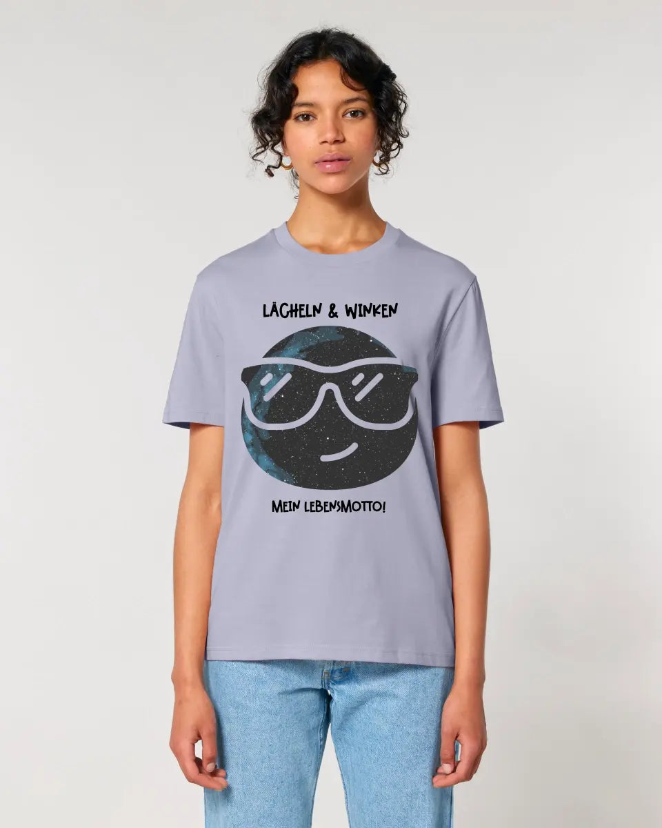 Echte Sternkarte als Emoticon mit Sonnenbrille + Text • Unisex Premium T-Shirt XS-5XL aus Bio-Baumwolle für Damen & Herren • Exklusivdesign • personalisiert