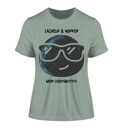 Real star map as emoticon with sunglasses + text • Ladies Premium T-Shirt XS-2XL made of organic cotton for women • Exclusive design • personalized