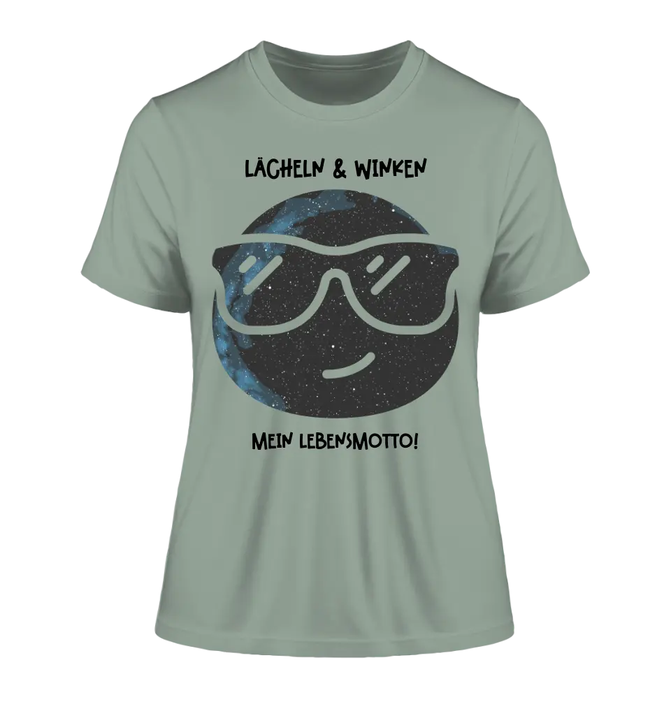 Echte Sternkarte als Emoticon mit Sonnenbrille + Text • Ladies Premium T-Shirt XS-2XL aus Bio-Baumwolle für Damen • Exklusivdesign • personalisiert