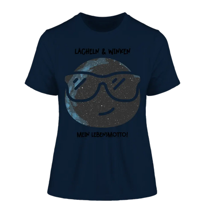 Real star map as emoticon with sunglasses + text • Ladies Premium T-Shirt XS-2XL made of organic cotton for women • Exclusive design • personalized