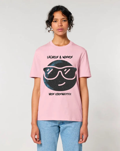 Echte Sternkarte als Emoticon mit Sonnenbrille + Text • Unisex Premium T-Shirt XS-5XL aus Bio-Baumwolle für Damen & Herren • Exklusivdesign • personalisiert