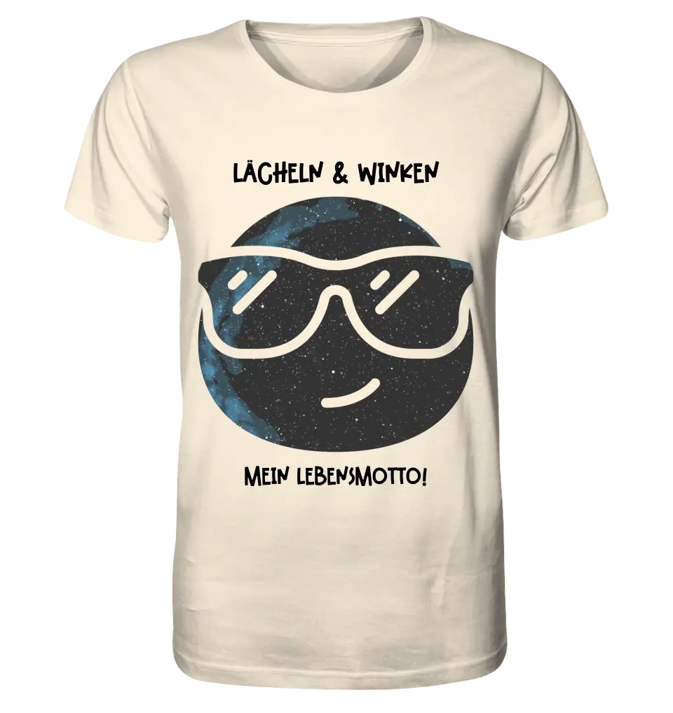 Echte Sternkarte als Emoticon mit Sonnenbrille + Text • Unisex Premium T-Shirt XS-5XL aus Bio-Baumwolle für Damen & Herren • Exklusivdesign • personalisiert