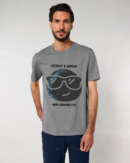 Real star map as emoticon with sunglasses + text • Unisex premium T-shirt XS-5XL made of organic cotton for women &amp; men • Exclusive design • personalized