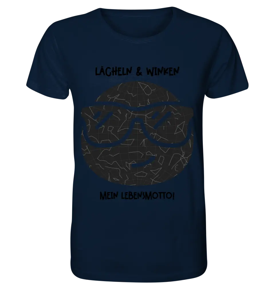 Real star map as emoticon with sunglasses + text • Unisex premium T-shirt XS-5XL made of organic cotton for women &amp; men • Exclusive design • personalized