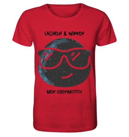 Echte Sternkarte als Emoticon mit Sonnenbrille + Text • Unisex Premium T-Shirt XS-5XL aus Bio-Baumwolle für Damen & Herren • Exklusivdesign • personalisiert