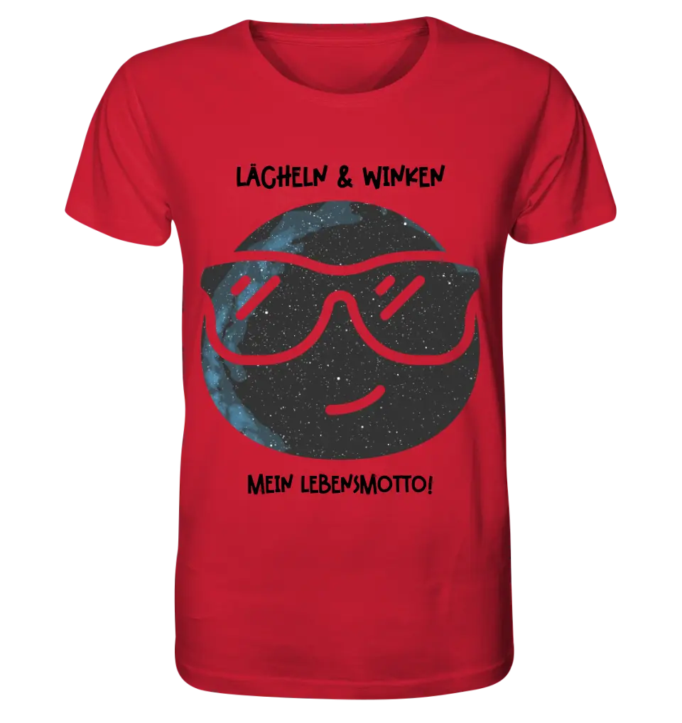 Echte Sternkarte als Emoticon mit Sonnenbrille + Text • Unisex Premium T-Shirt XS-5XL aus Bio-Baumwolle für Damen & Herren • Exklusivdesign • personalisiert