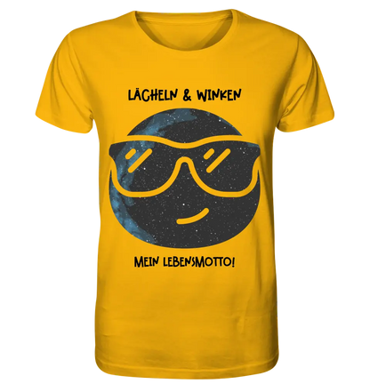 Echte Sternkarte als Emoticon mit Sonnenbrille + Text • Unisex Premium T-Shirt XS-5XL aus Bio-Baumwolle für Damen & Herren • Exklusivdesign • personalisiert