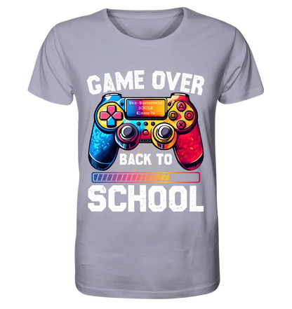 GAME OVER • BACK TO SCHOOL • School • Back to school • Unisex Premium T-Shirt XS-5XL made of organic cotton for women &amp; men • Exclusive design • personalized