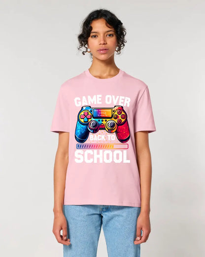 GAME OVER • BACK TO SCHOOL • Schule • Schulanfang • Unisex Premium T-Shirt XS-5XL aus Bio-Baumwolle für Damen & Herren • Exklusivdesign • personalisiert