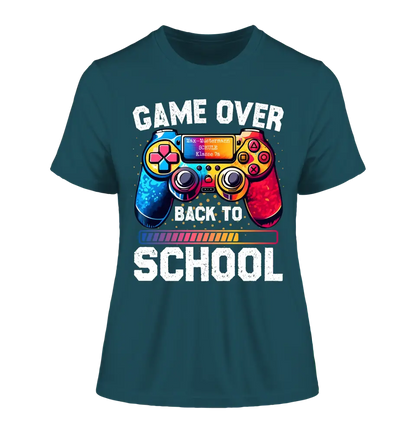 GAME OVER • BACK TO SCHOOL • Schule • Schulanfang • Ladies Premium T-Shirt XS-2XL aus Bio-Baumwolle für Damen • Exklusivdesign • personalisiert