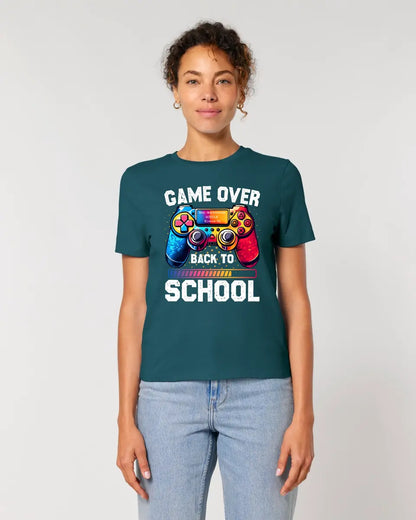 GAME OVER • BACK TO SCHOOL • School • Back to school • Ladies Premium T-Shirt XS-2XL made of organic cotton for women • Exclusive design • personalized