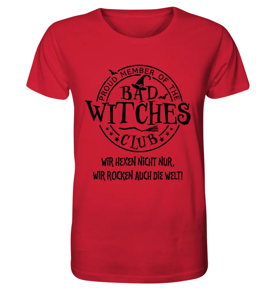 BAD WITCHES CLUB + Text • Halloween • Unisex Premium T-Shirt XS-5XL aus Bio-Baumwolle für Damen & Herren • Exklusivdesign • personalisiert