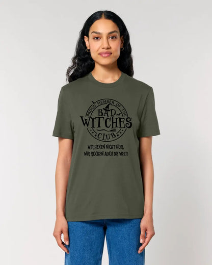 BAD WITCHES CLUB + Text • Halloween • Unisex Premium T-Shirt XS-5XL aus Bio-Baumwolle für Damen & Herren • Exklusivdesign • personalisiert