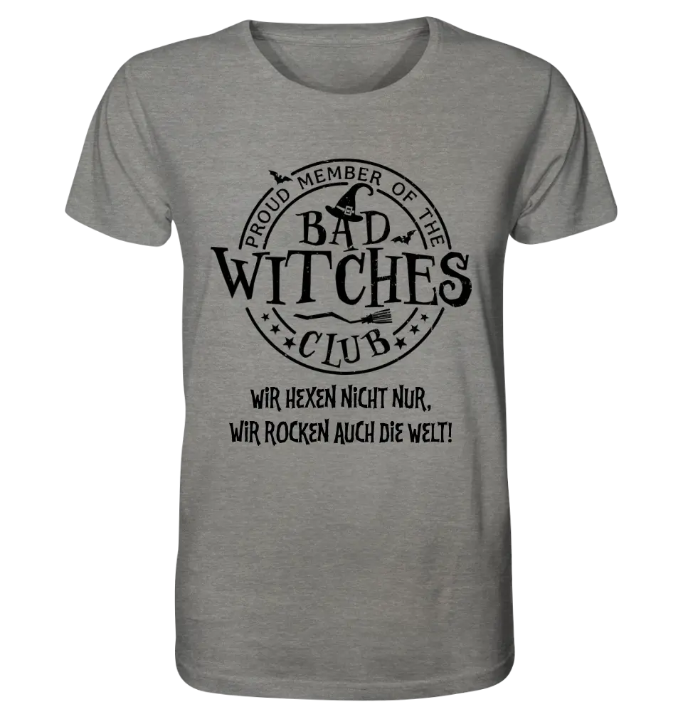 BAD WITCHES CLUB + Text • Halloween • Unisex Premium T-Shirt XS-5XL aus Bio-Baumwolle für Damen & Herren • Exklusivdesign • personalisiert