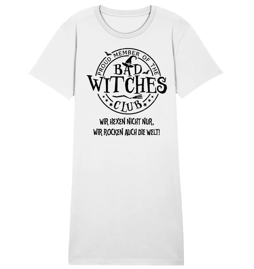 BAD WITCHES CLUB + Text • Halloween • Ladies Premium T-Shirt Dress made of organic cotton S-2XL • Exclusive design • personalized