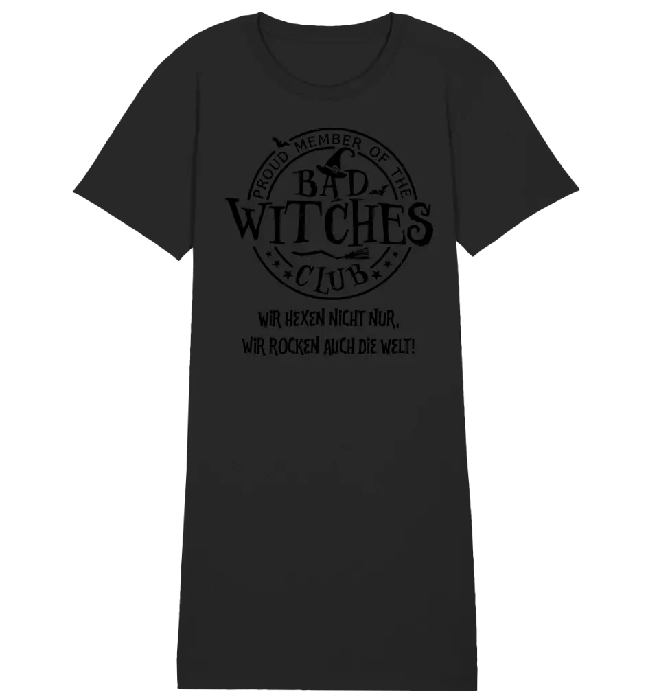 BAD WITCHES CLUB + Text • Halloween • Ladies Premium T-Shirt Kleid aus Bio-Baumwolle S-2XL  • Exklusivdesign • personalisiert