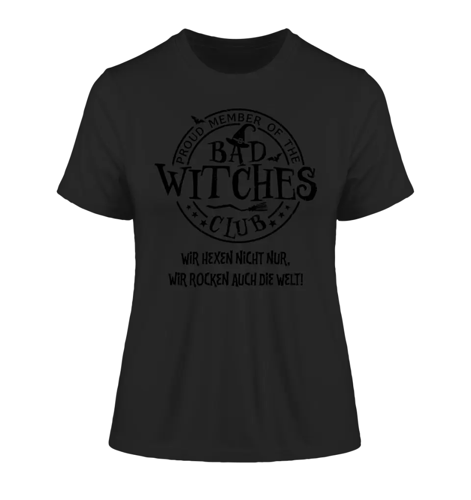 BAD WITCHES CLUB + Text • Halloween • Ladies Premium T-Shirt XS-2XL aus Bio-Baumwolle für Damen • Exklusivdesign • personalisiert