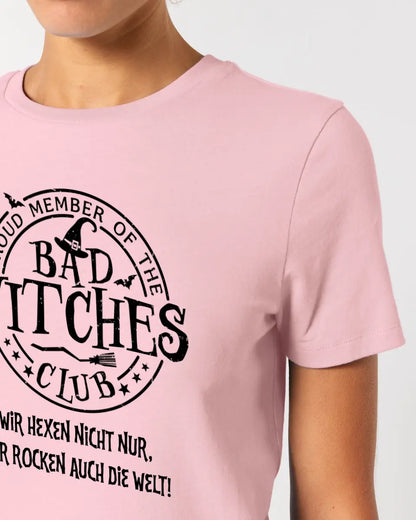 BAD WITCHES CLUB + Text • Halloween • Ladies Premium T-Shirt XS-2XL aus Bio-Baumwolle für Damen • Exklusivdesign • personalisiert