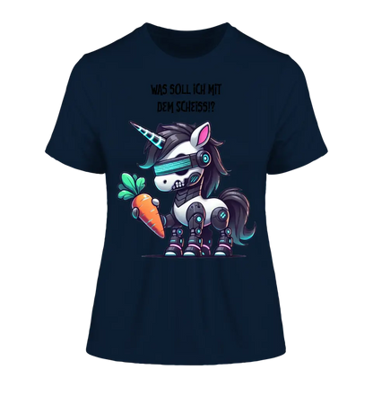 CYBER UNICORN + Text • Ladies Premium T-Shirt XS-2XL made of organic cotton for women • Exclusive design • personalized