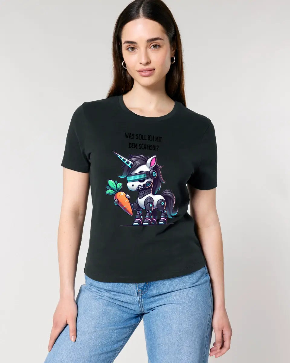 CYBER EINHORN + Text • Ladies Premium T-Shirt XS-2XL aus Bio-Baumwolle für Damen • Exklusivdesign • personalisiert