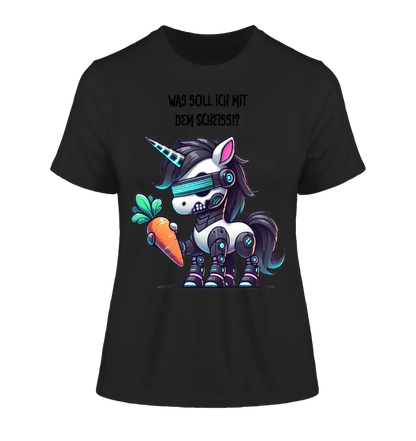 CYBER UNICORN + Text • Ladies Premium T-Shirt XS-2XL made of organic cotton for women • Exclusive design • personalized