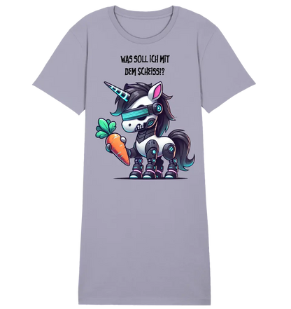 CYBER EINHORN + Text • Halloween • Ladies Premium T-Shirt Kleid aus Bio-Baumwolle S-2XL  • Exklusivdesign • personalisiert