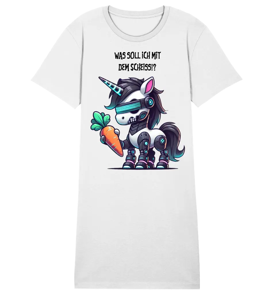 CYBER EINHORN + Text • Halloween • Ladies Premium T-Shirt Kleid aus Bio-Baumwolle S-2XL  • Exklusivdesign • personalisiert