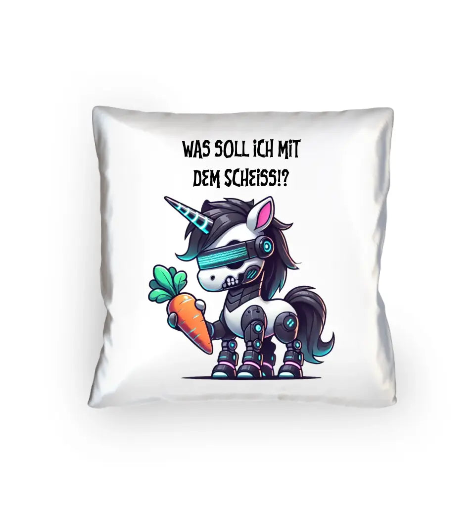 CYBER UNICORN + text • Halloween • Cushion 40x40 cm • personalized