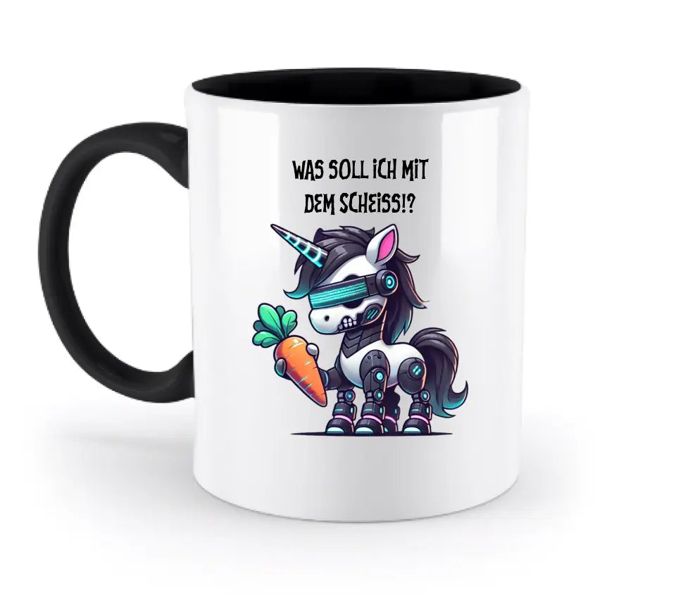 CYBER UNICORN + text • Halloween • two-tone mug • exclusive design • personalized