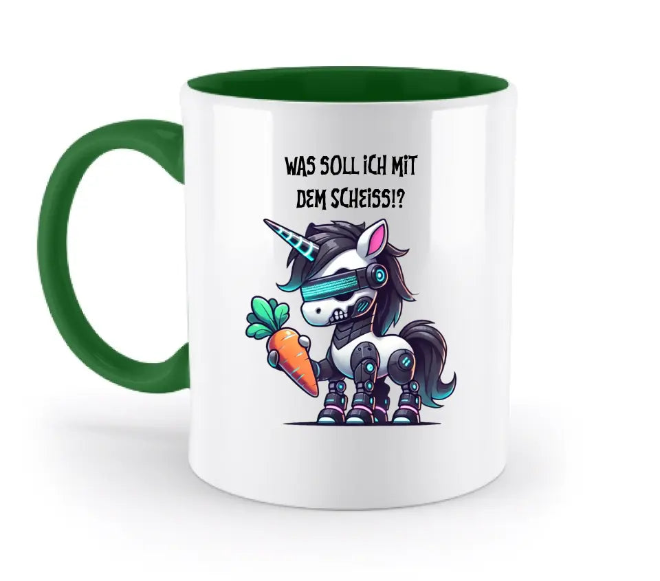 CYBER EINHORN + Text • Halloween • zweifarbige Tasse  • Exklusivdesign • personalisiert