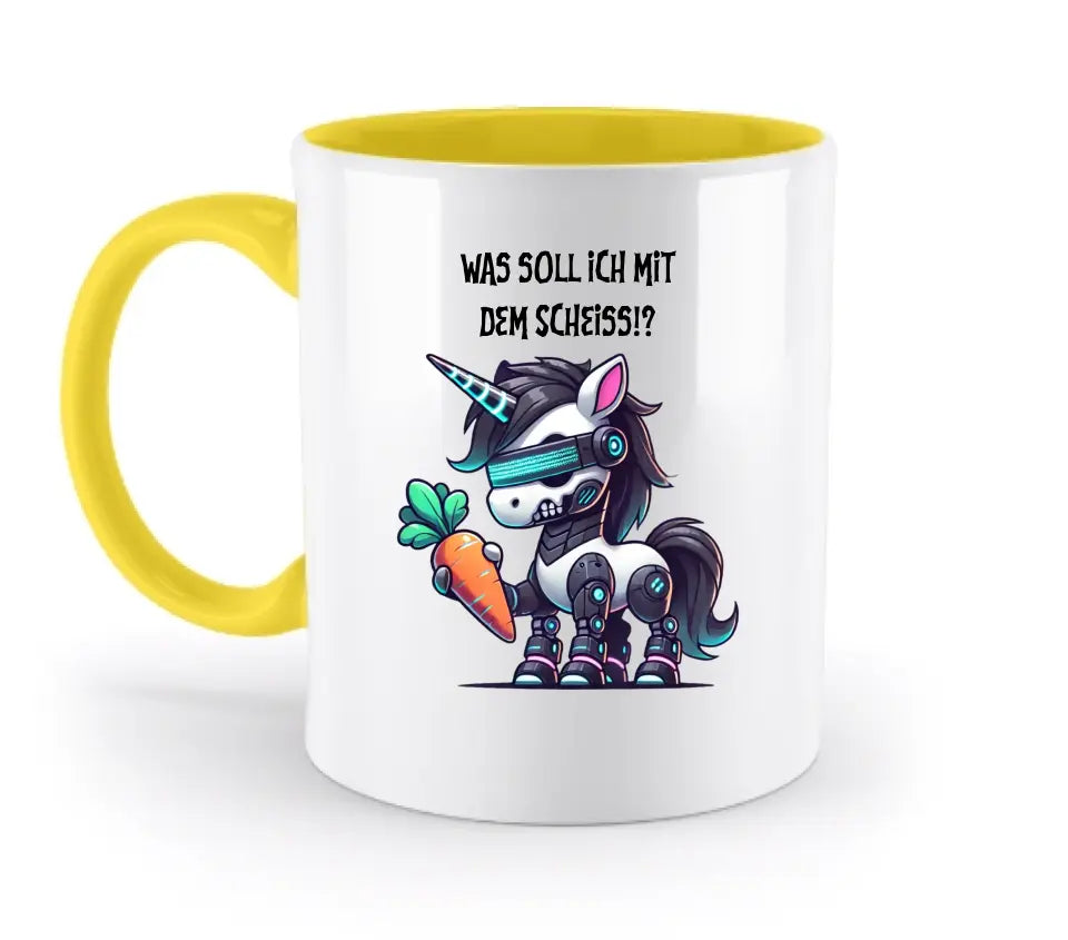 CYBER UNICORN + text • Halloween • two-tone mug • exclusive design • personalized