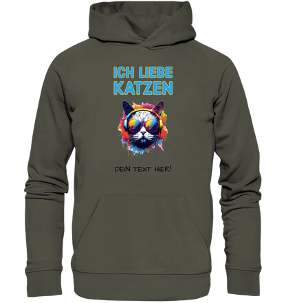 Wähle die Katze (mit Motivauswahl + Text) • Unisex Premium Hoodie XS-5XL aus Bio-Baumwolle für Damen & Herren  • Exklusivdesign • personalisiert