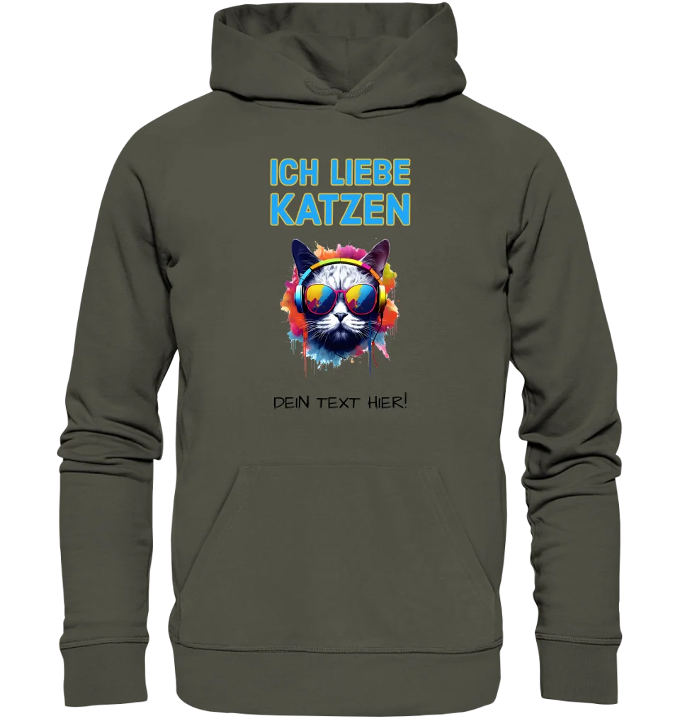 Wähle die Katze (mit Motivauswahl + Text) • Unisex Premium Hoodie XS-5XL aus Bio-Baumwolle für Damen & Herren  • Exklusivdesign • personalisiert