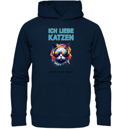 Wähle die Katze (mit Motivauswahl + Text) • Unisex Premium Hoodie XS-5XL aus Bio-Baumwolle für Damen & Herren  • Exklusivdesign • personalisiert