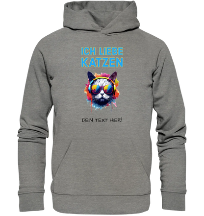 Wähle die Katze (mit Motivauswahl + Text) • Unisex Premium Hoodie XS-5XL aus Bio-Baumwolle für Damen & Herren  • Exklusivdesign • personalisiert