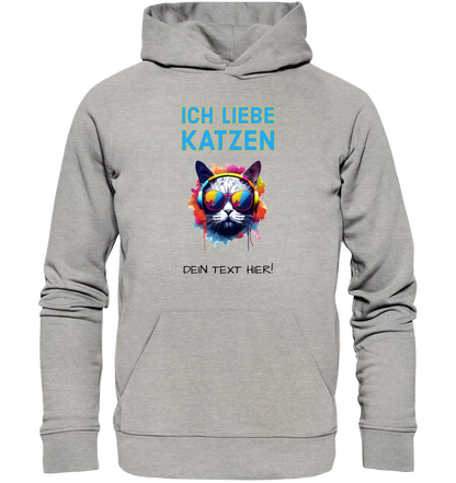 Wähle die Katze (mit Motivauswahl + Text) • Unisex Premium Hoodie XS-5XL aus Bio-Baumwolle für Damen & Herren  • Exklusivdesign • personalisiert