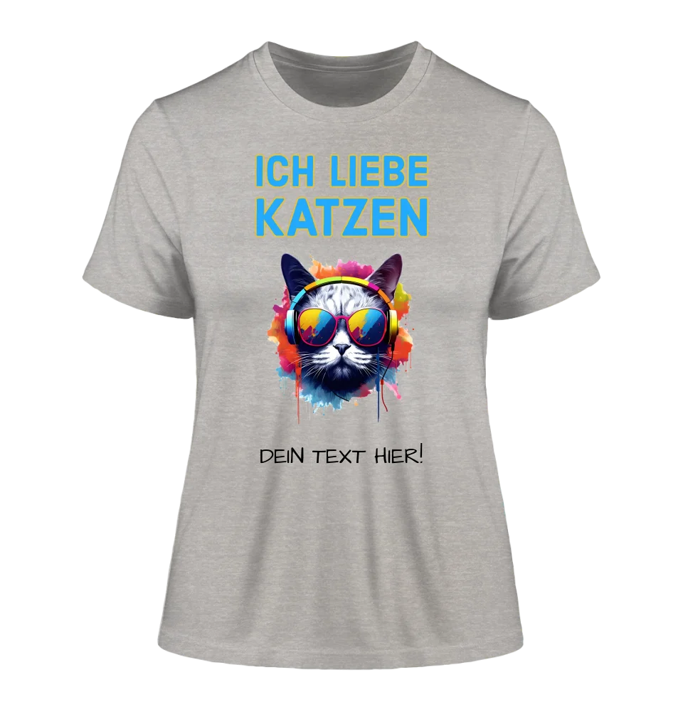 Wähle die Katze (mit Motivauswahl + Text) • Ladies Premium T-Shirt XS-2XL aus Bio-Baumwolle für Damen • Exklusivdesign • personalisiert