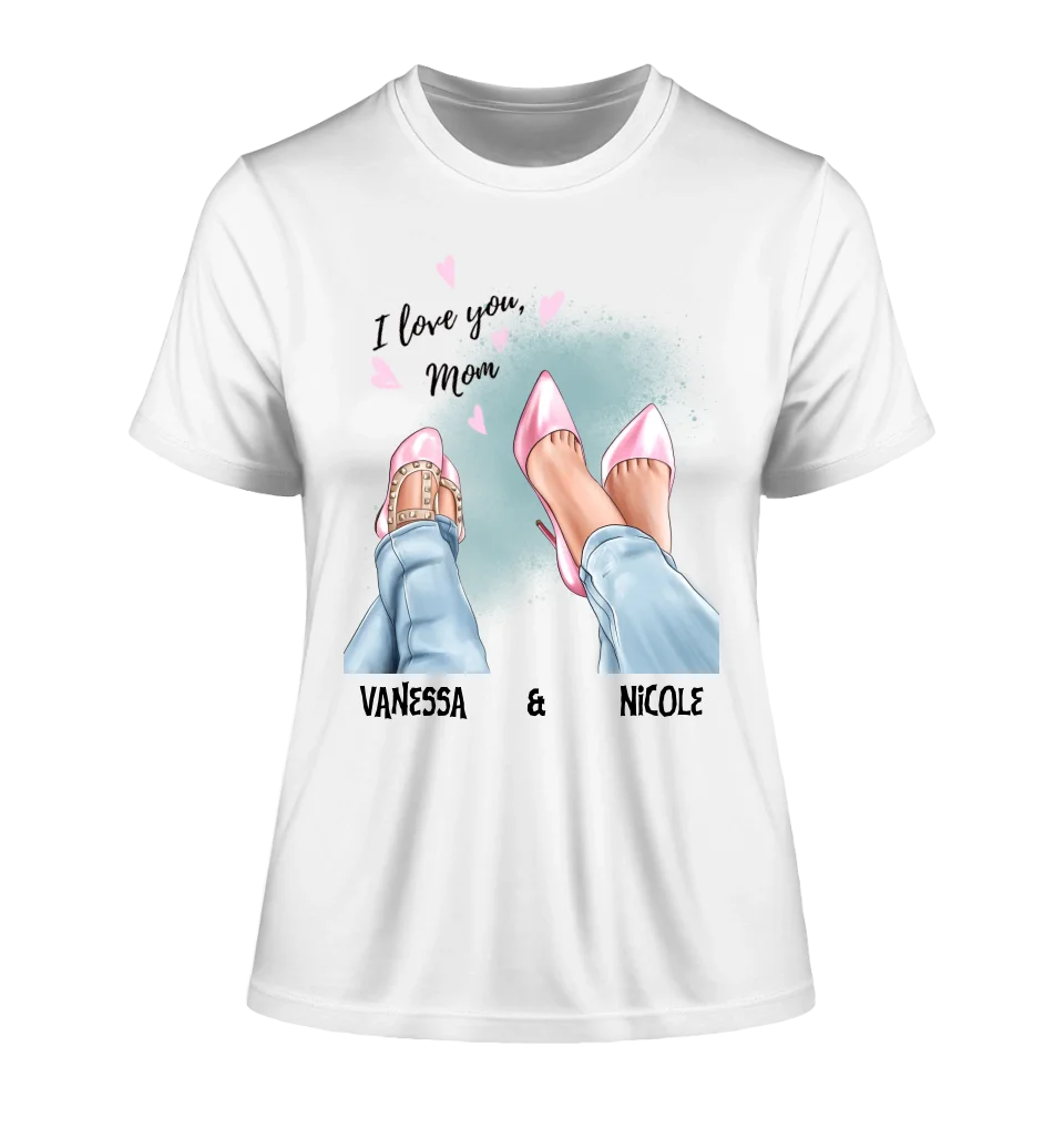 Daughter &amp; Mother • Shoes • Best Mom • Ladies Premium T-Shirt XS-2XL made of organic cotton for women • Exclusive design • personalized • choice of motifs • customizable