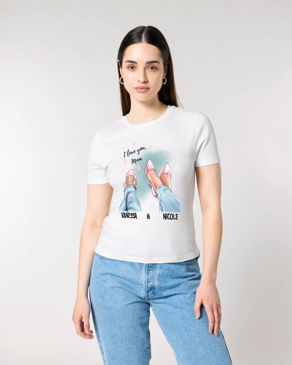 Daughter &amp; Mother • Shoes • Best Mom • Ladies Premium T-Shirt XS-2XL made of organic cotton for women • Exclusive design • personalized • choice of motifs • customizable