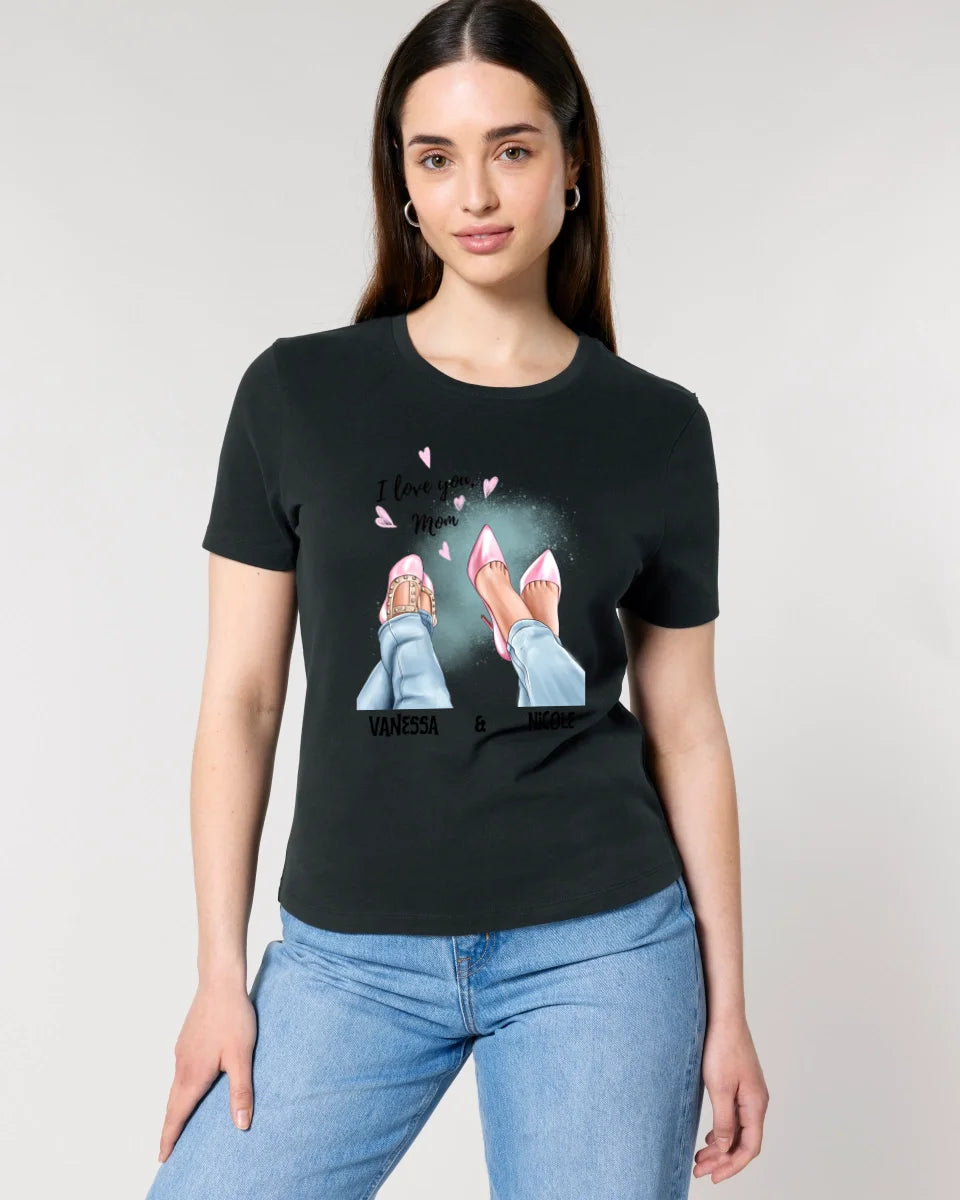 Daughter &amp; Mother • Shoes • Best Mom • Ladies Premium T-Shirt XS-2XL made of organic cotton for women • Exclusive design • personalized • choice of motifs • customizable