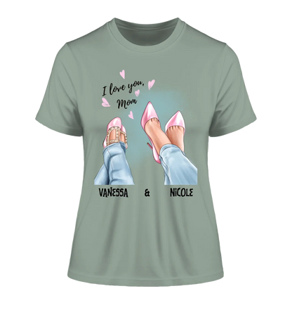 Daughter &amp; Mother • Shoes • Best Mom • Ladies Premium T-Shirt XS-2XL made of organic cotton for women • Exclusive design • personalized • choice of motifs • customizable