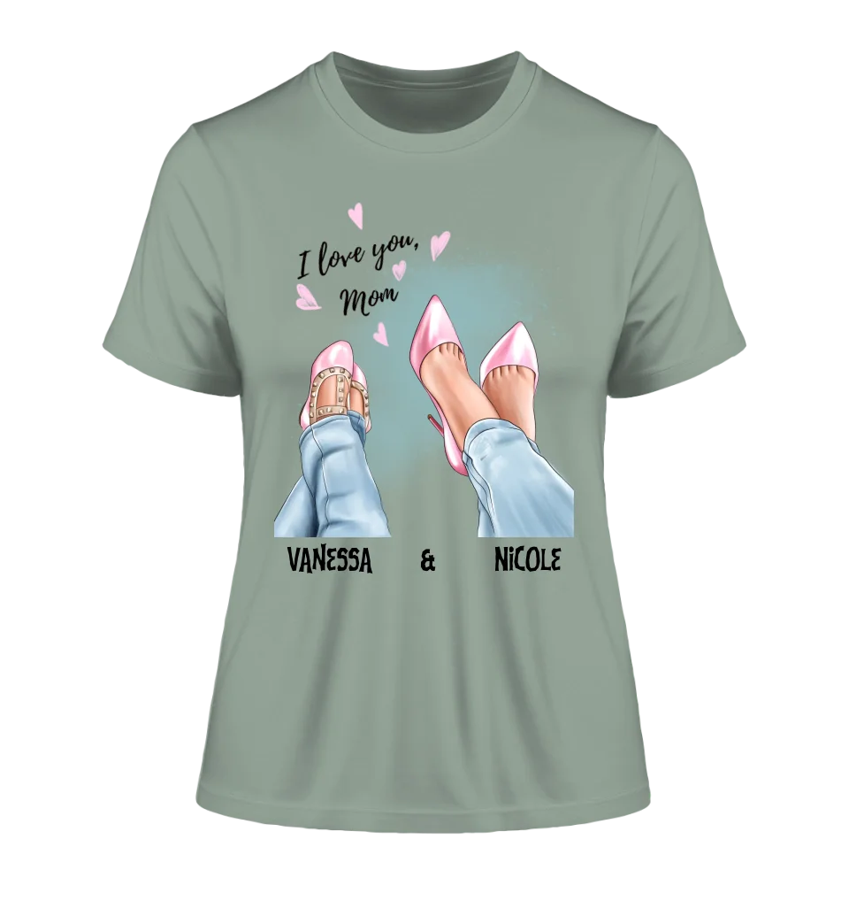 Daughter &amp; Mother • Shoes • Best Mom • Ladies Premium T-Shirt XS-2XL made of organic cotton for women • Exclusive design • personalized • choice of motifs • customizable