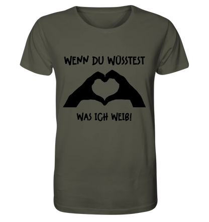 Keine Frage, ich liebe Dich auch! • Hände • personalisierter Text • Unisex Premium T-Shirt XS-5XL aus Bio-Baumwolle für Damen & Herren • Exklusivdesign • personalisiert